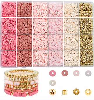 24 cases of 5-color clay beads interval beads gold beads girl bracelet jewelry DIY jewelry production