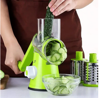 Manual Vegetable Cutter Slicer Round ,Grater,3 in1 Slicer,kadokash, Table top Drum grater Chopper Blades Multifunctional Kitchen Gadgets Cutting Machine.