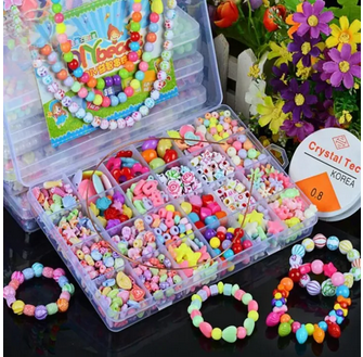 Girls DIY Bead Set Jewelry Making Kit for Kids Girl Pearl Beads for Bracelets Rings Necklaces Creativity Kits Art Craft